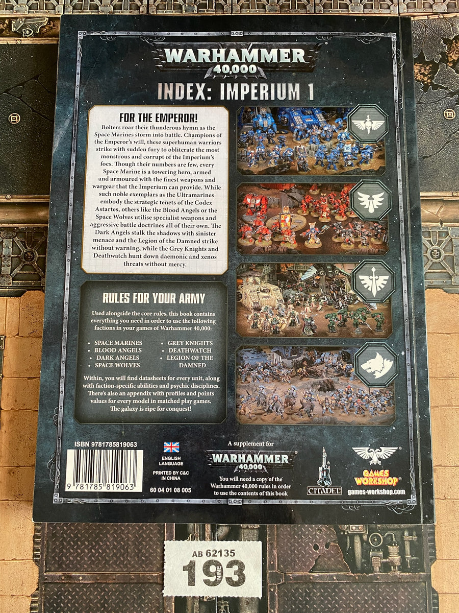 Warhammer 40K - 8th Edition - Index Imperium 1 - W193 – We Buy Wargames